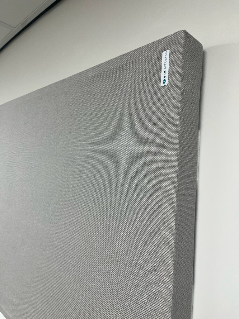 Acoustic treatment panel at Warrington Music Studio for controlled reflections